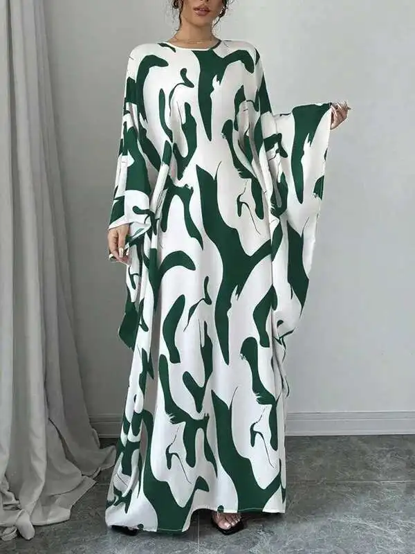 

BabYoung Summer Festivals Beach Vacation Outdoor Party Flowy Elegant Bohemian Style Batwing Sleeve Maxi Dress 2025