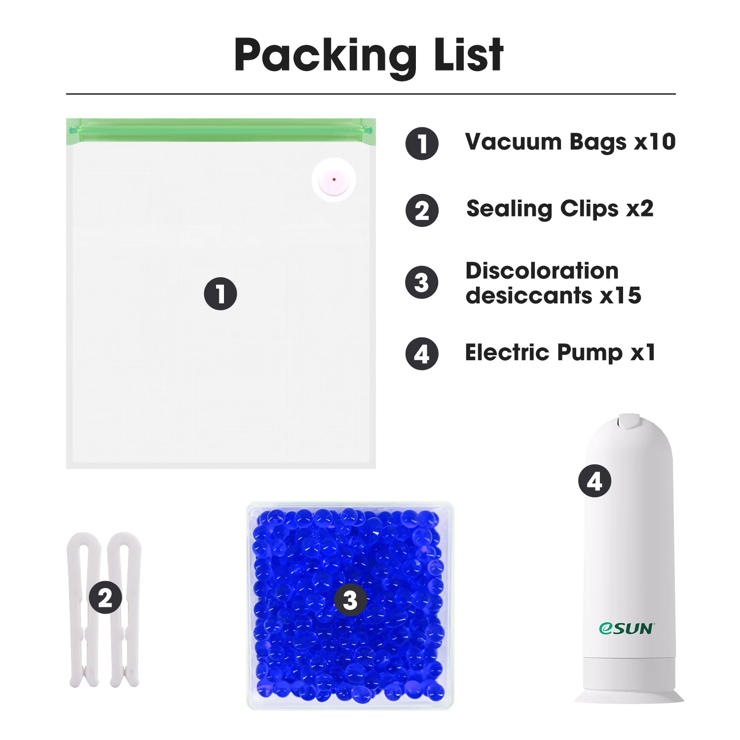 eSUN Storage Bag Kit 3D Printing Silk PLA PETG TPU Filament Sealed Vacuum Keep Dry Avoid Moisture for 3D Printer Spools