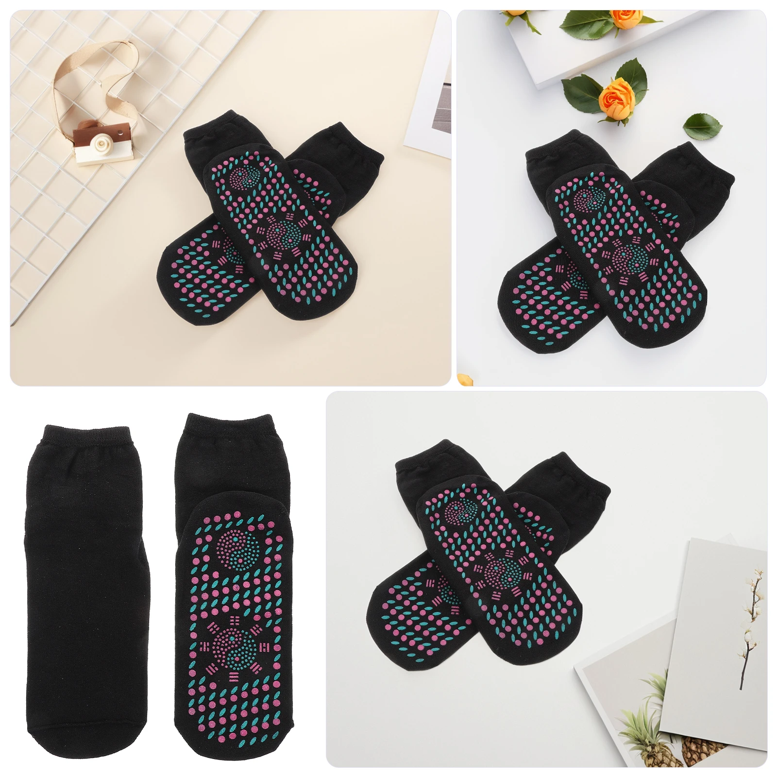 

3Pairs Selfheating Thermal Socks Foot Massage Ginger Wormwood Warm Cold Resistant Outdoor Winter Cozy Socks Sock