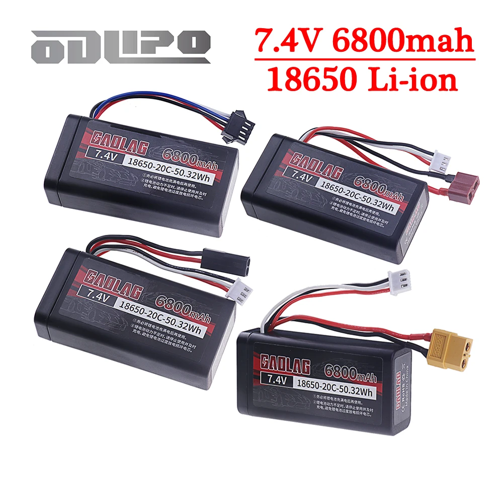 18650 Li-ion Battery 7.4V 6800mAh RC Car Battery For Wltoys 144001 12428 12423 10428 RC Cars Trucks Tanks Backup Battery 2s 7.4v