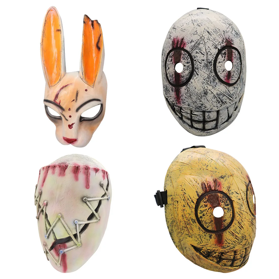 Halloween Natale Maschera Cosplay Gioco Macellaio Sangue Lattice Donna Uomo Carnevale Festa di compleanno Puntelli Spaventoso Killer Trapper Casco