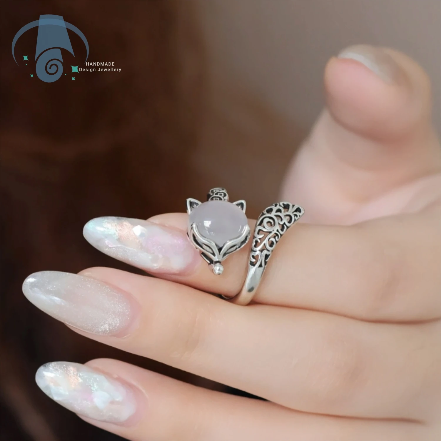 Vintage Open Fox Ring Animal Motif Niche Design Chinese Style Personality Stackable Adjustable Women Jewelry Daily Party Present