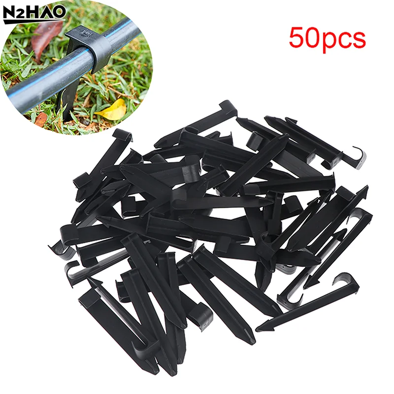 50Pcs DN16 C-Type Ground Stakes Garden Lawn Mower Peg For PE Pipe Drip Irrigation Hose Tube Holder Ground Stakes