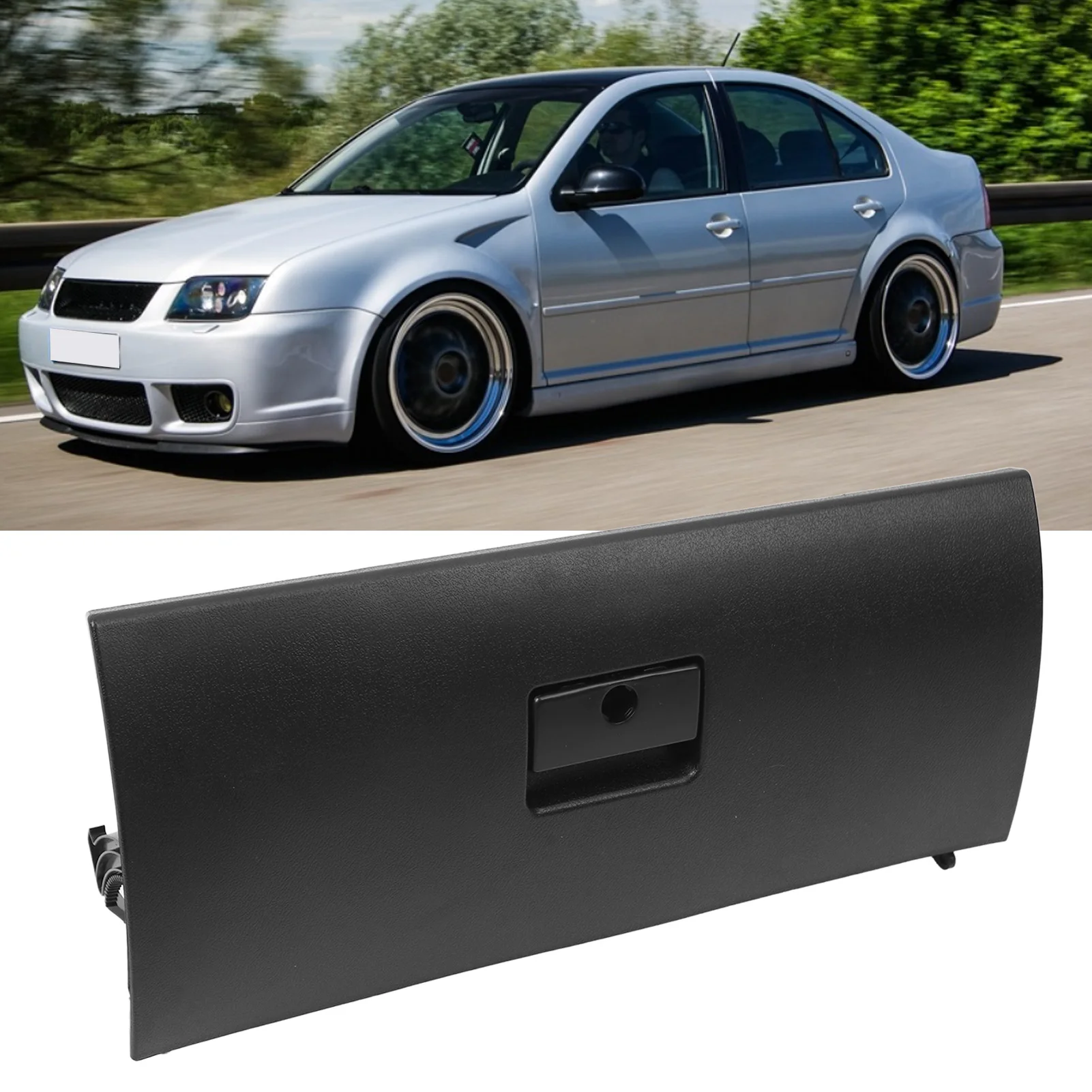 

Glove Box Door Lid Replacement Car Console Glove Box Door Cover Plastic Glove Garbage Box Lid for MK4 Black