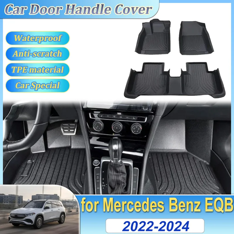 

TPE LHD Car Floor Mat For Mercedes Benz EQB X243 2022 2023 2024 Universal Leather Panel Liner Carpets Custom Auto Accessories