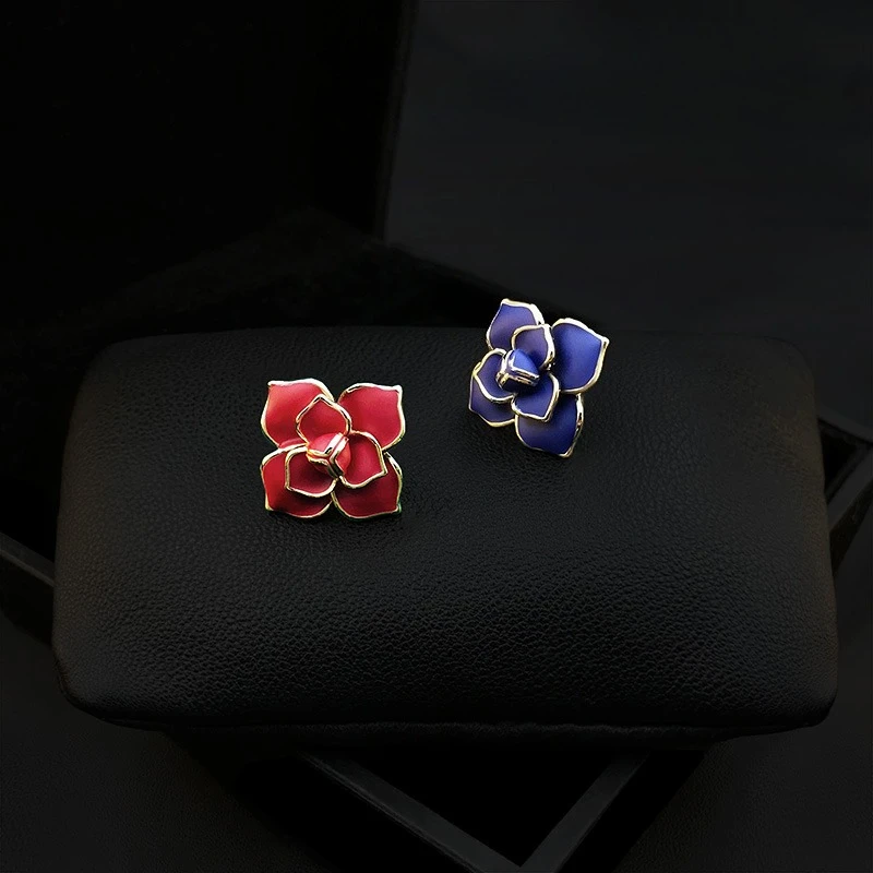 1220 Luxury Enamel Flower Brooch Unisex Suit Coat Lapel Pin Sweater Decor Accessory Wedding Daily Wear Perfect Gift Idea Jewelry