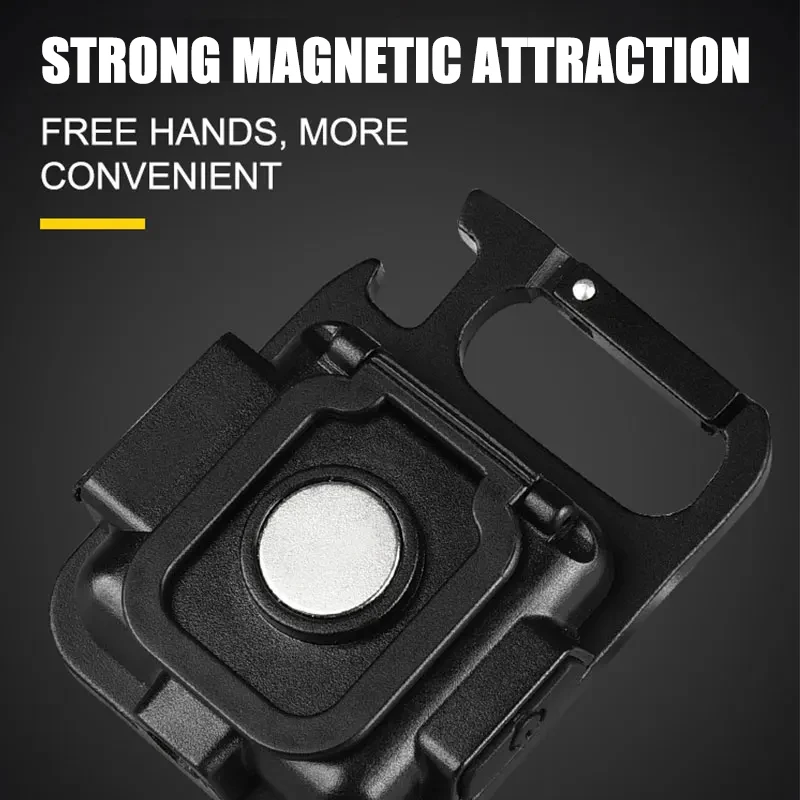 Mini torcia a LED portachiavi lampade da campeggio COB portatili multifunzionali luci da lavoro di ricarica USB lampada da tasca esterna con magnete