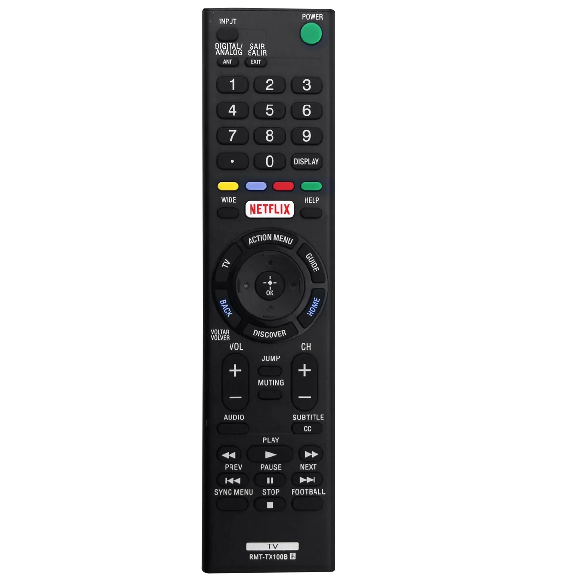 Replace RMT-TX100B Remote Control for Sony LED LCD 4K TV KDL-55W6500 XBR-55X855C KD-43X8301C KD-55XD8599