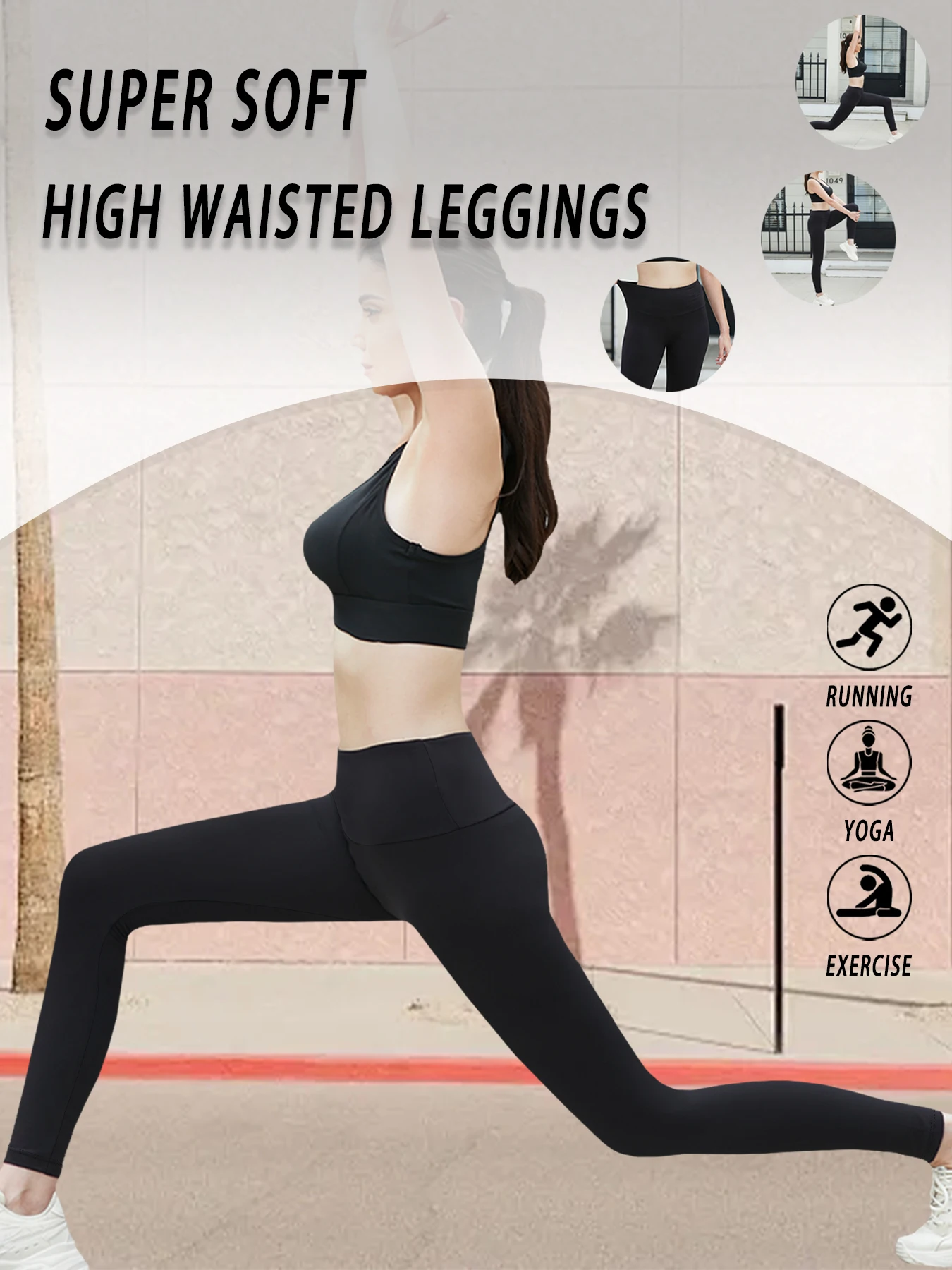 

Women's Super Soft Leggings High Waisted Tummy Control No See Through Workout Yoga Running Athletic Push Up Gym Fitness Leggings