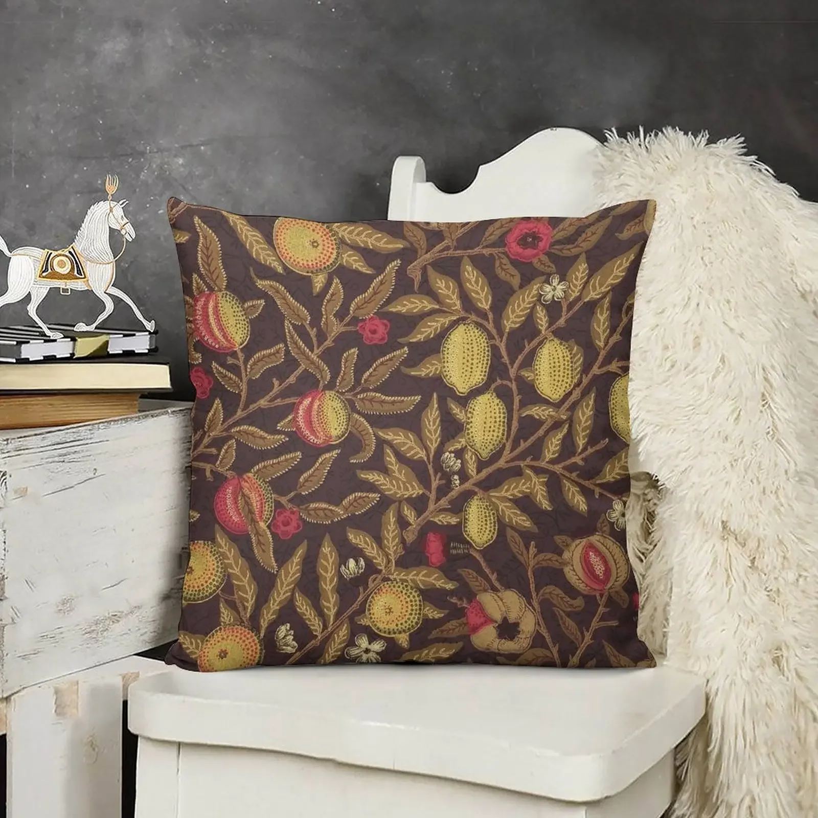 

Fruit Trees Vintage Pattern by William Morris Throw Pillow Luxury Pillow Case Cushions Home Decor pillow