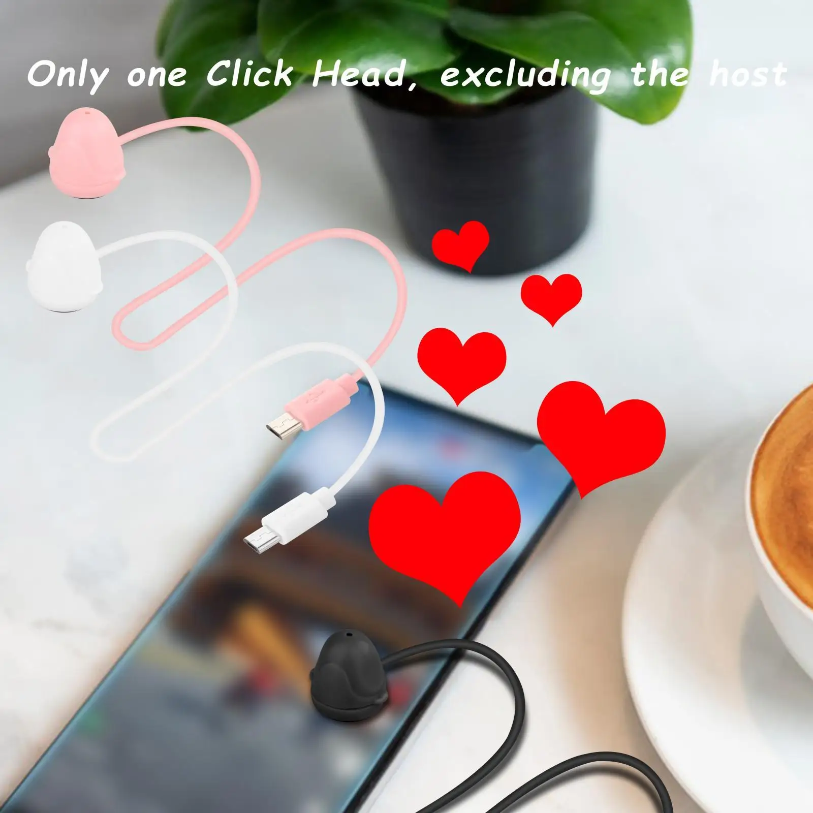 Auto Clicker Head for Mobile Screen Noiseless Air Tap Technology Washable Suction Cup Blue Light Flash for Gaming Broadcasts