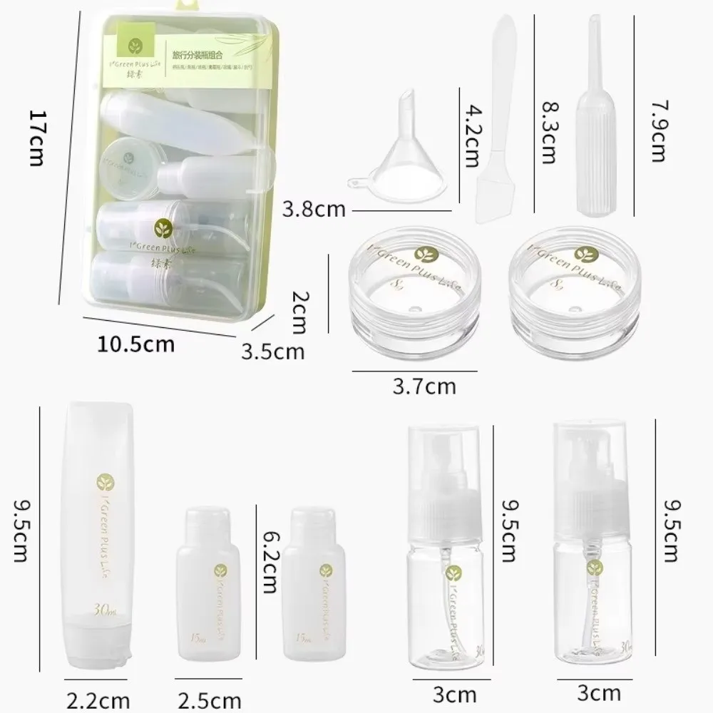10PCS Dispenser Cosmetico Da Viaggio Bottiglie Set Spremere Tubo Lozione Shampoo Bottiglie Spray Riutilizzabili Barattolo di Crema Contenitori Cosmetici