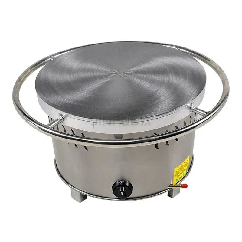 Multifunction snack equipment home 360 rotatable electric gas crepe maker diameter 40CM large turntable class halberd furnace