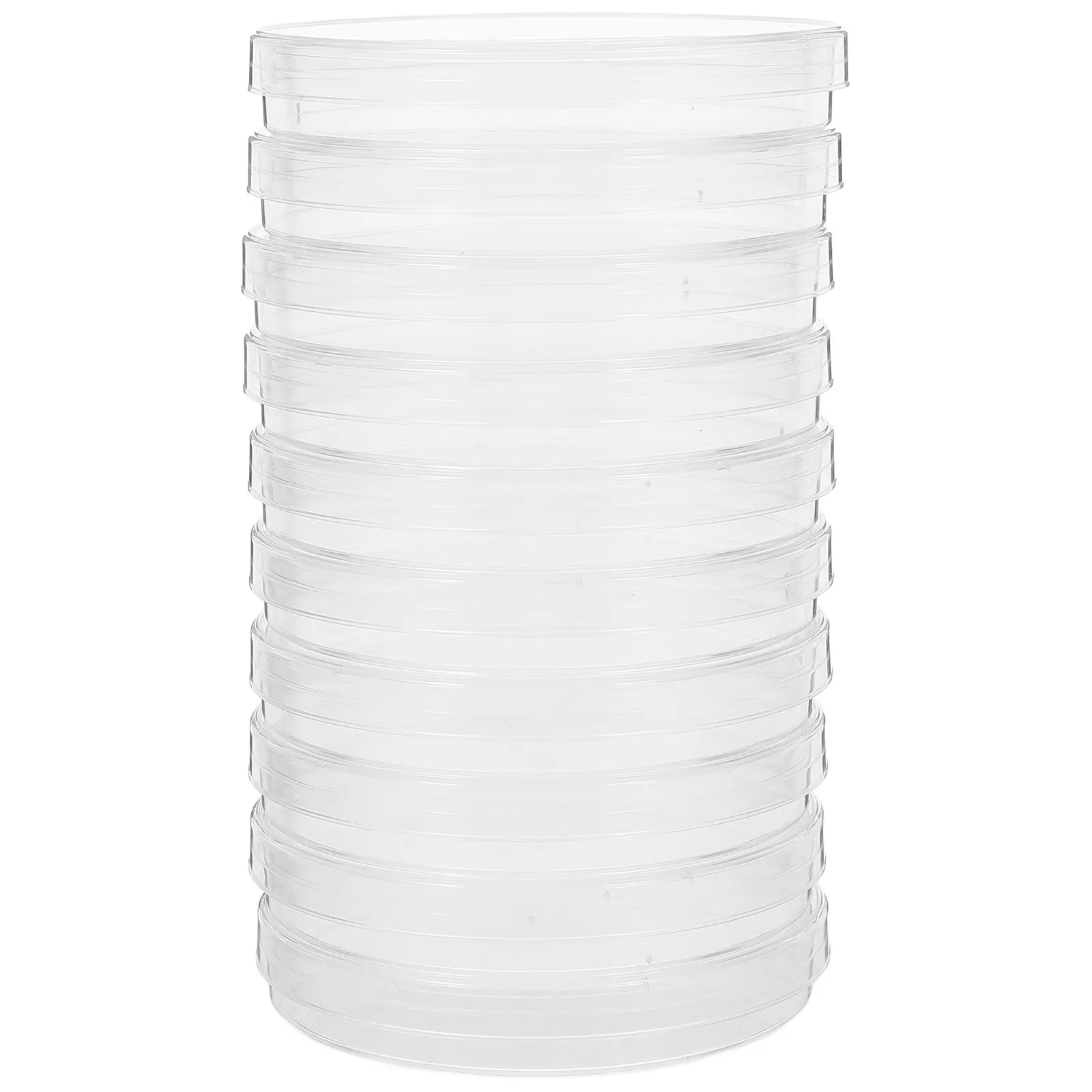 10Pcs Clear Plastic Petri Dishes with Lids Versatile Culture Plates for Education Lab Research Cell Culture Mycology Supplies