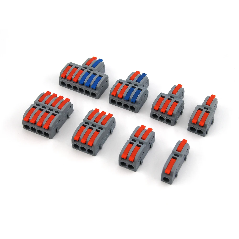 High Current Lever Wire Quick Connectors Universal Splitter Wiring Cable Electrical Terminals Blocks Multiple-Input Output 6mm²