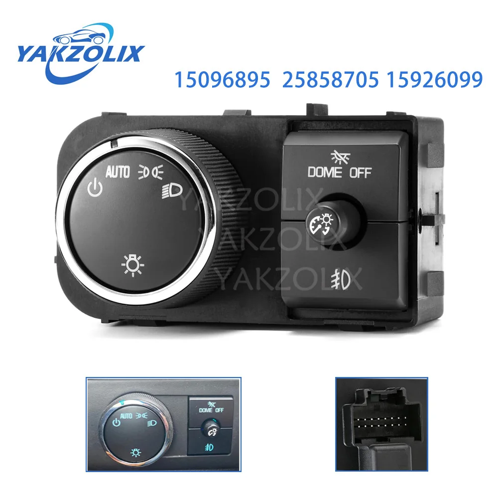 Car Accessories for 2007-2013 Chevrolet Avalanche Silverado Suburban Tahoe GMC Sierra Yukon Headlight Fog Light Switch 15096895