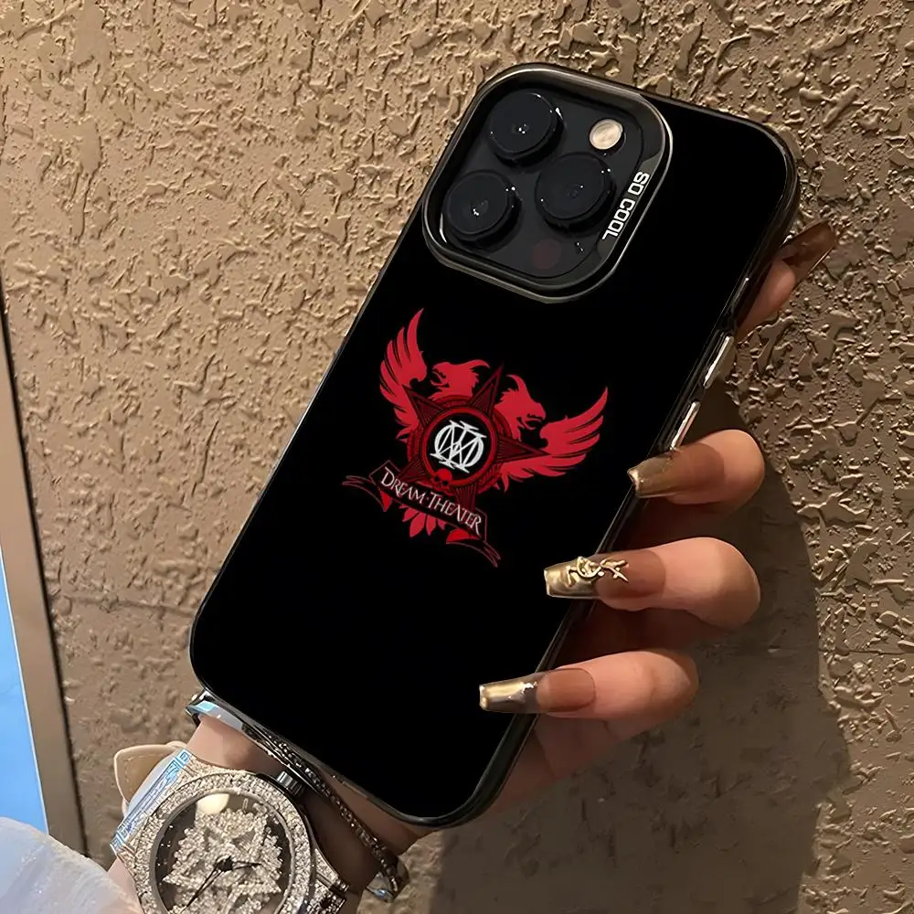 Popular sonho teatro banda caso de telefone para 17 ar iphone 16 pro max 15 14 plus 12 13 xs max 11 colorido prata capa