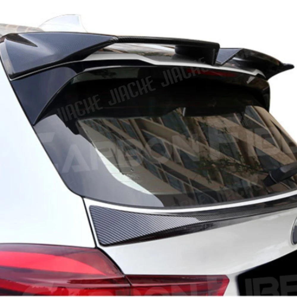 

JIACHE Carbon Look Rear Trunk Lip Spoiler Gloss Black Middle Wings Fits For BMW X1 F48 2016-2021 Rear Spoiler
