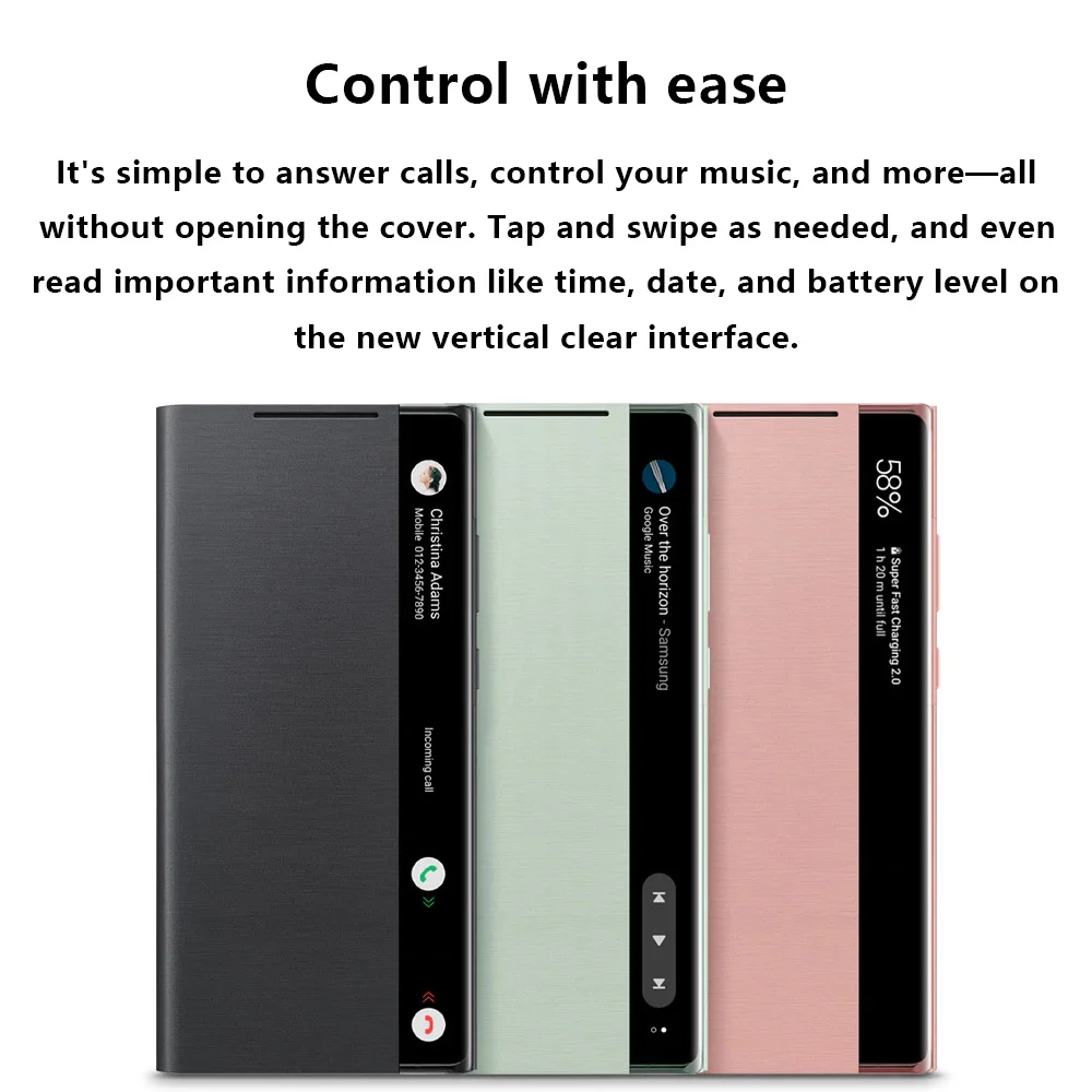 Oryginalne etui z klapką do Samsung Galaxy Note20 Ultra S-View Wysokiej jakości skórzane etui do Note20Ultra Protector Shell & Box — zdjęcie produktu 3