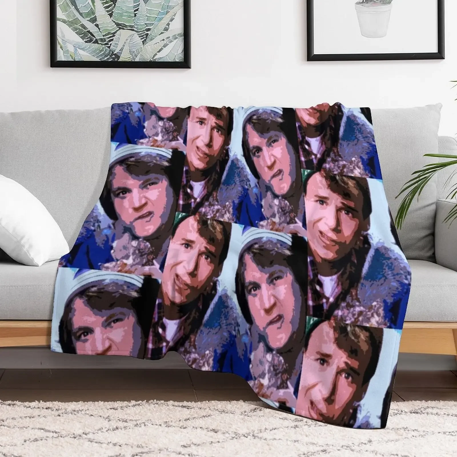 Bob and Doug McKenzie Artwork from SCTV and Strange Brew Throw Blanket Furrys Hair Flannel Fabric Winter beds Blankets