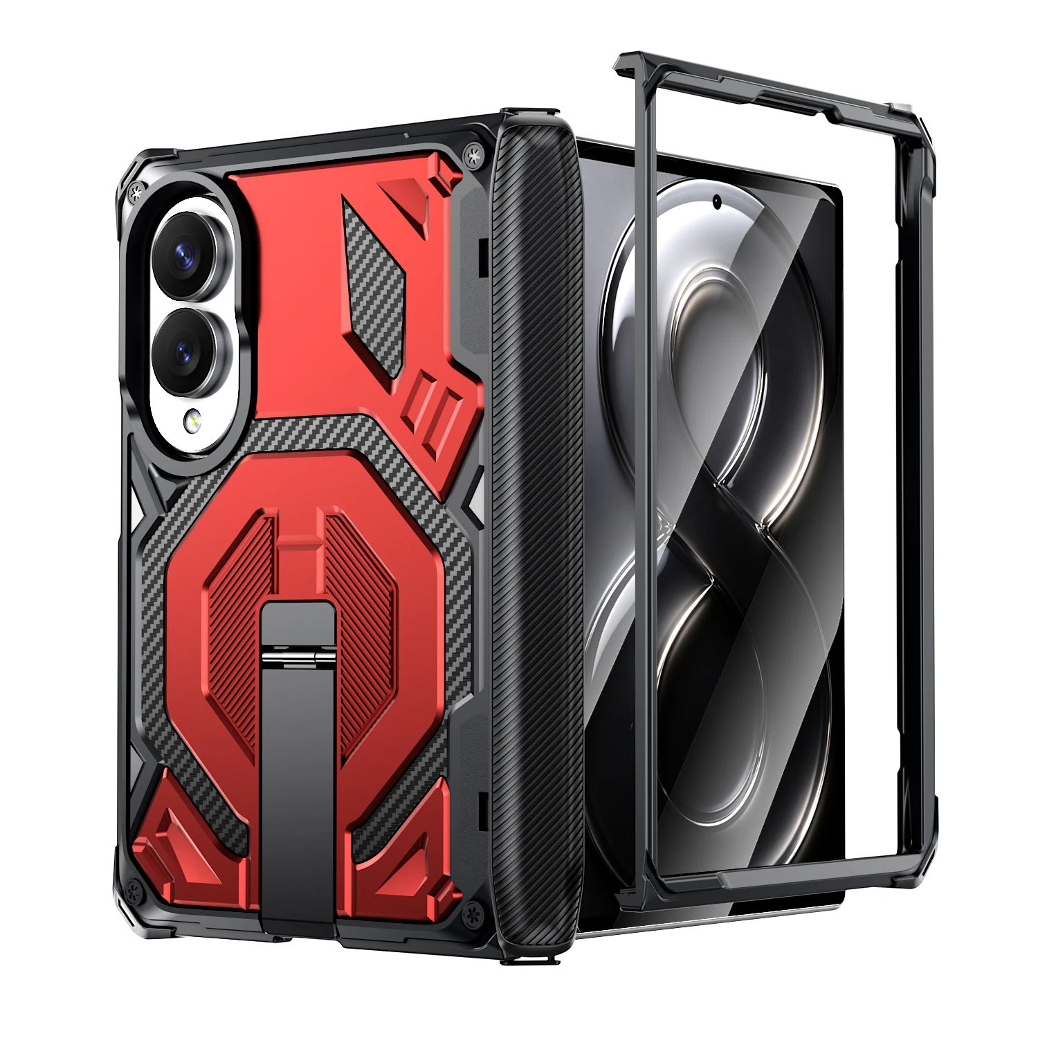 Magnetyczne etui do Samsung Galaxy Z Fold 8 Ultra Fold8 Fold 7, pancerne, odporne na wstrząsy, z podstawką, kompatybilne z ładowaniem Magsafe, obudowa.