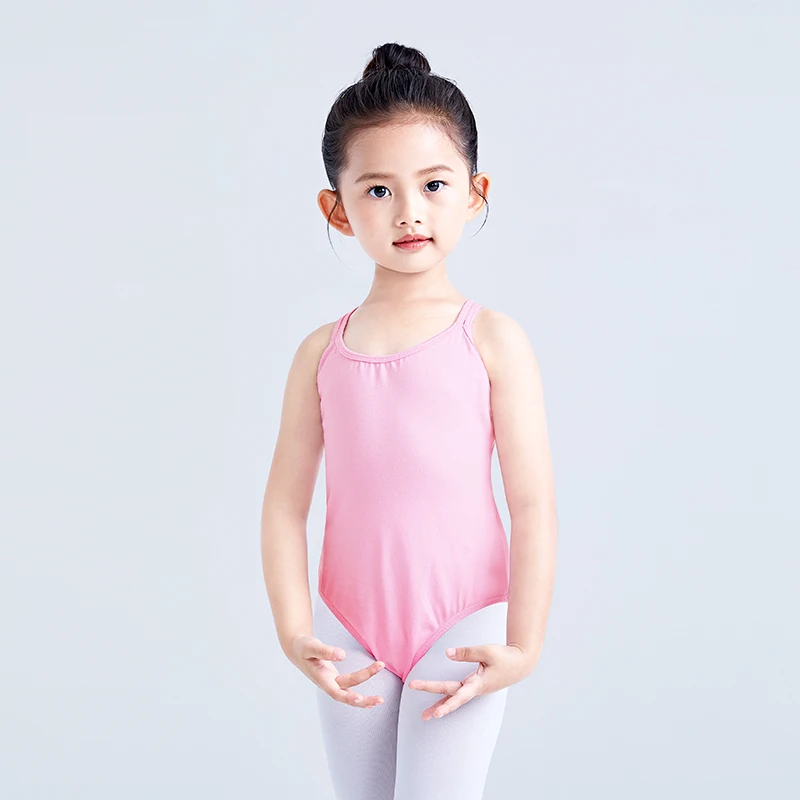 New Children Summer Sleeveless Gymnastics Ballet Dance Leotards Girls Kids Mesh Splice Pink Black Ballet Dancewear