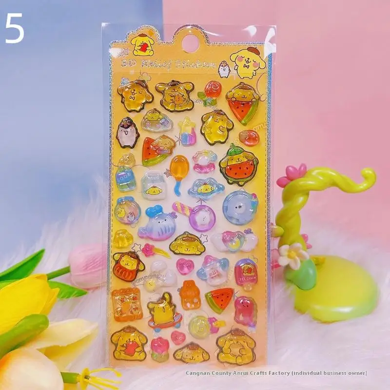 Cartoon Kuromi My Melody Cinnamoroll 3D Embossed Three-Dimensional Stickers Mobile Phone Decoration Holiday Gift