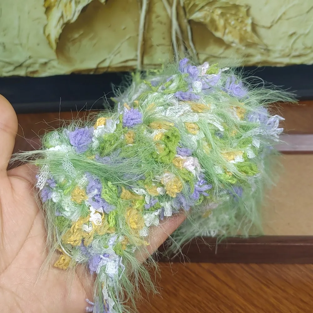 100g/pc Monet Garden Forest Handmade Mixed Thread Hook Bag Hair Accessories Hanging Accessories Tassel Handmade DIY Woolen Balls
