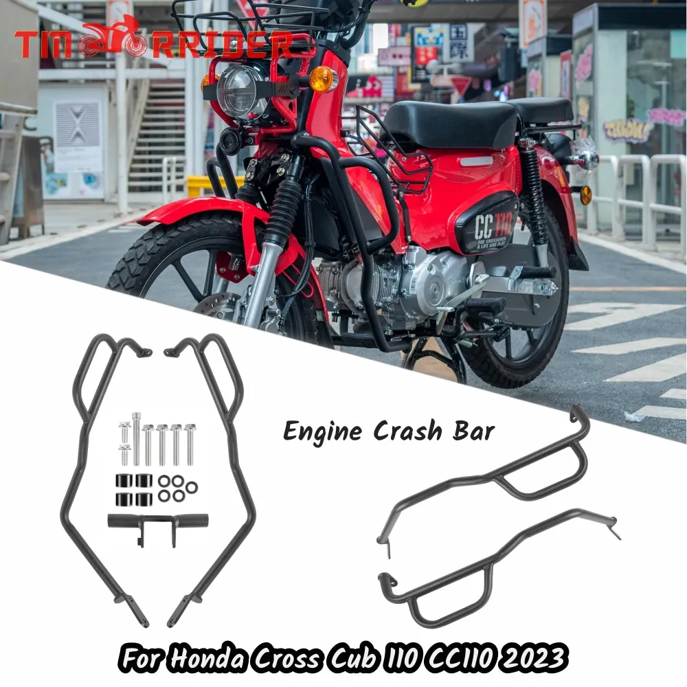 For Honda Cross Cub 110 CC110 2023 CrossCub 110 Motorcycle Engine Guard Stunt Cage Crash Bar Frame Bumper Fall Buffer Protector