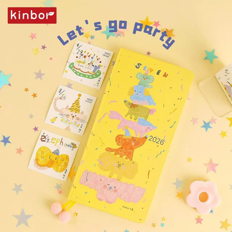 Kinbor Plan semanal diario libretas 2026 libro de organización de tiempo de bolsillo, página multifunción 78g papel kinbor 120 hojas Todo lista libro