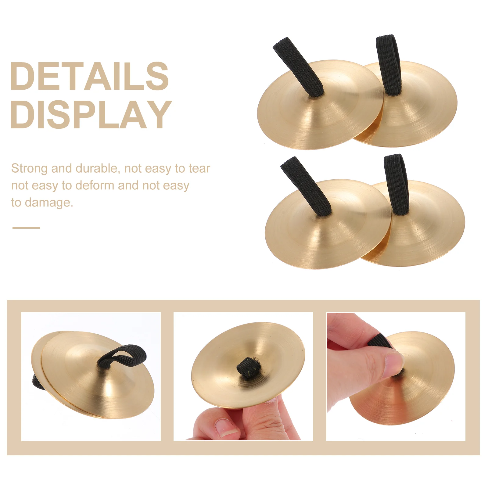 10pcs Gold 5.5CM Children Percussion Copper Cymbals Musical Instruments Finger Cymbal Dancing Props Kids Hearing