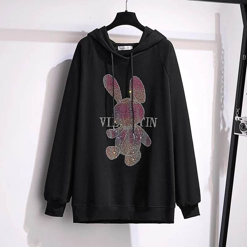 

6XL7XL 100/175kg Big Size Women Clothing Extra Fat Size Casual Loose Show Thin Chest 150/170cm Pullovers Women Hooded Sweatshirt