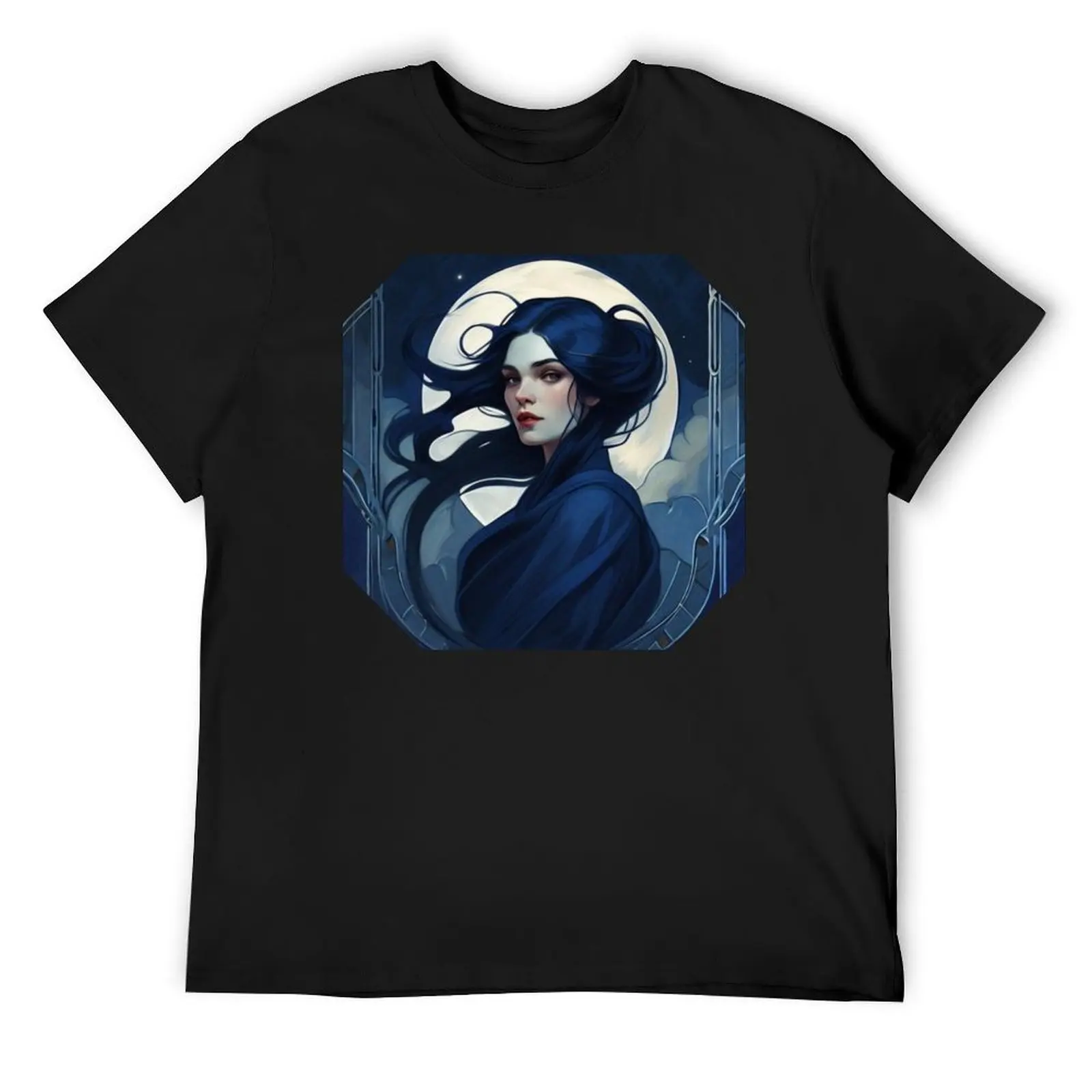 

Gothic Style Moon Goddess T-Shirt luxury t-shirt street wear sublime black t-shirts for men