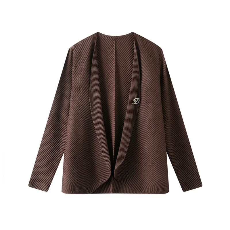 

Miyake Pleated Jacket for Women, Spring and Autumn 2025 New Design, Niche, Loose and Fashionable Short Cardigan, Small Top