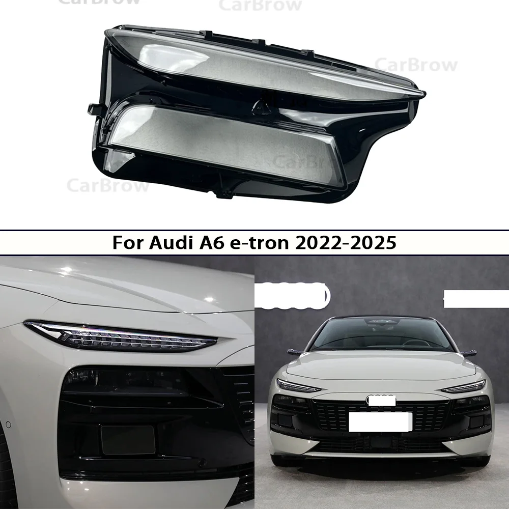 

Clear Headlight Shell Lens Plexiglass For Audi A6 e-tron 2023 2024 2025 Front Headlamp Cover Transparent PC Lampshade