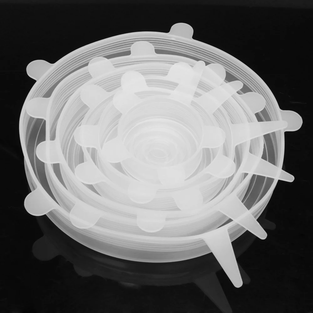 1/5 قطعة غطاء الحفاظ على السيليكون قابلة لإعادة الاستخدام محكم الغذاء العالمي طبق تمتد الأغطية المستديرة الغذاء الصف تخزين يغطي للمطبخ