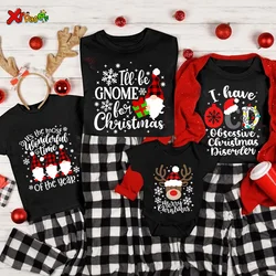 2023 Family Christmas Shirts Cotton Family Matching Outfits Dad Mom Kids Tshirts Baby Rompers Matching Pajamas Clothes Famille