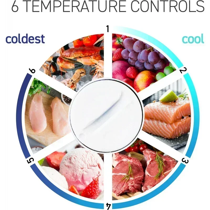 D2BCCongelatore verticale fresco commerciale, congelatore stand up da 6 piedi cubi con porta reversibile, bianco