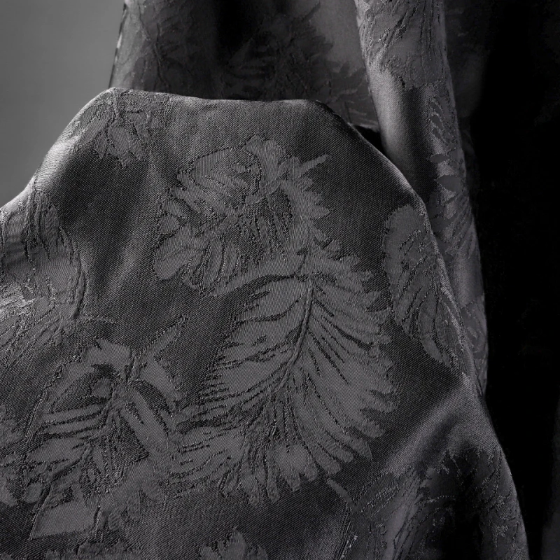 Jacquard Satin Fabric Black Embossed Wrinkle Resistant Designer Cloth Apparel Diy Sewing Maters Rayon Cotton Material