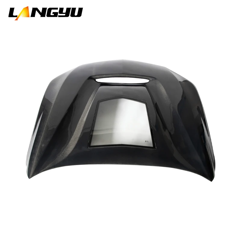 Langyu Car Modification Accessories Front Bonnet Carbon Fiber Engine Cover Transparent  For Cadillac CT4 Upgrade GTS Engine Hood