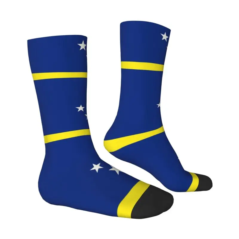 Curacao Flag Mens Crew Socks Unisex Kawaii 3D Print Dress Socks