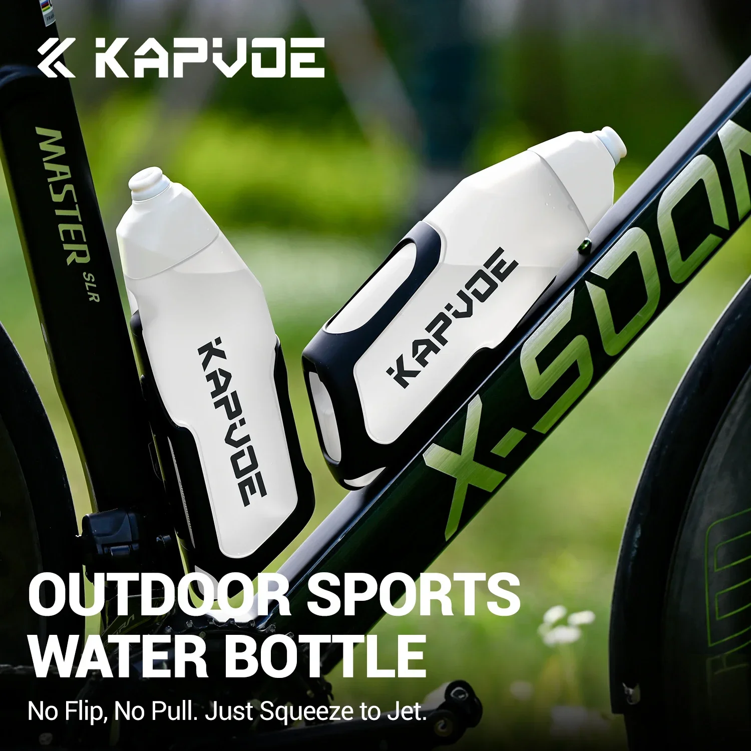 

Kapvoe Bicycle Water Bottle Integrated Bottle Holder Squeeze Mug Cycling Bottle MTB Road Bike Sports Plastic Portable Capacity