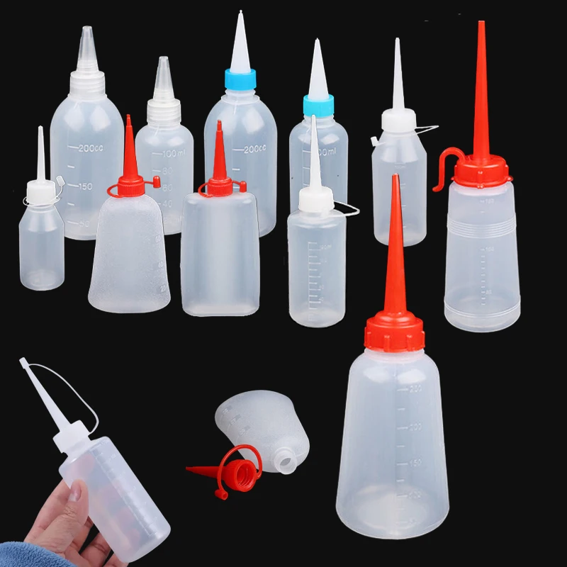 4 ชิ้นรีฟิล PE พลาสติกขวดน้ำมันยาว 30-250 มิลลิลิตรขวดน้ำมันอเนกประสงค์น้ำมันหล่อลื่นภาชนะน้ำมัน