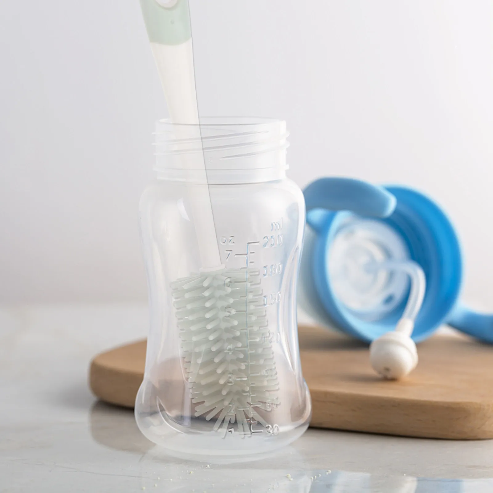 Milk Bottle Cleaner Set Silicone ABS Material 360 Rotating Brush Long Handle for Baby Bottles Cups Pacifiers Straws Ppsu PP