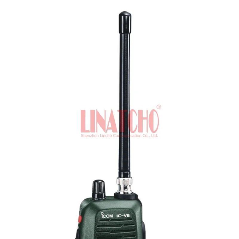 ฤดูใบไม้ผลิสีดำ136-174MHz VHF Walkie Talkie วิทยุ IC-V8 V82ชาย BNC เสาอากาศ