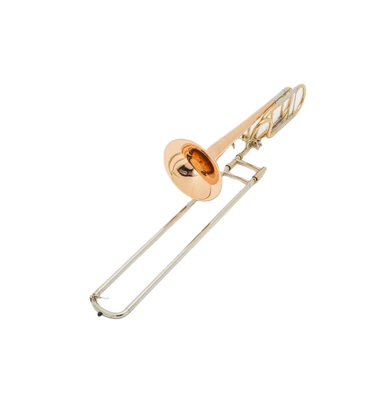 

Handmade BB/F Key Golden Tenor Trombone Customized Brand Wholesales Customized Trombone