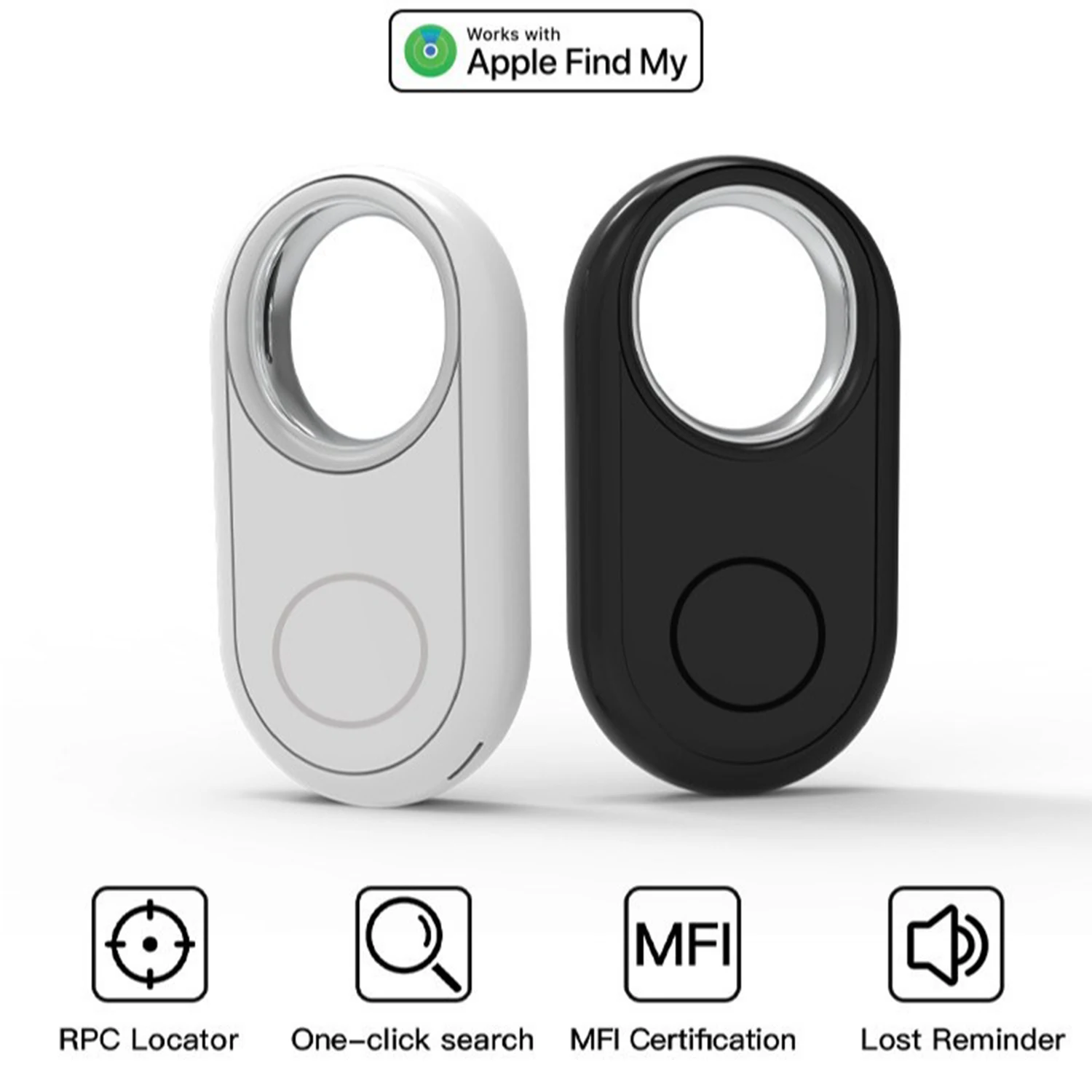 

Air Tracker Tags 2 Pack,Bluetooth Tracker and Item Finder Work with Apple Find My (iOS/iPadOS/MacOS Only),Replaceable Battery
