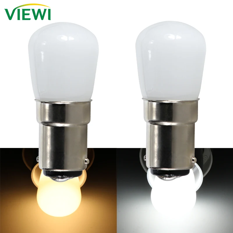 1X بومبيلا Led ضوء الثلاجة 2 واط B15 B15D T22 12 فولت 220 فولت زجاج حليبي لآلات الخياطة الثلاجة استبدال مصباح هالوجين 12 فولت #1
