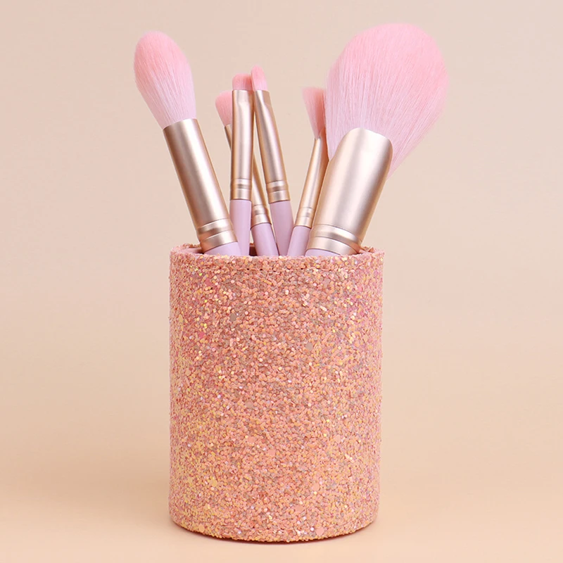 Sparkling Makeup Brush Bucket Cosmetic Storage Pen Box Comb Lipstick Brush Container Home Storage Box For Desktop