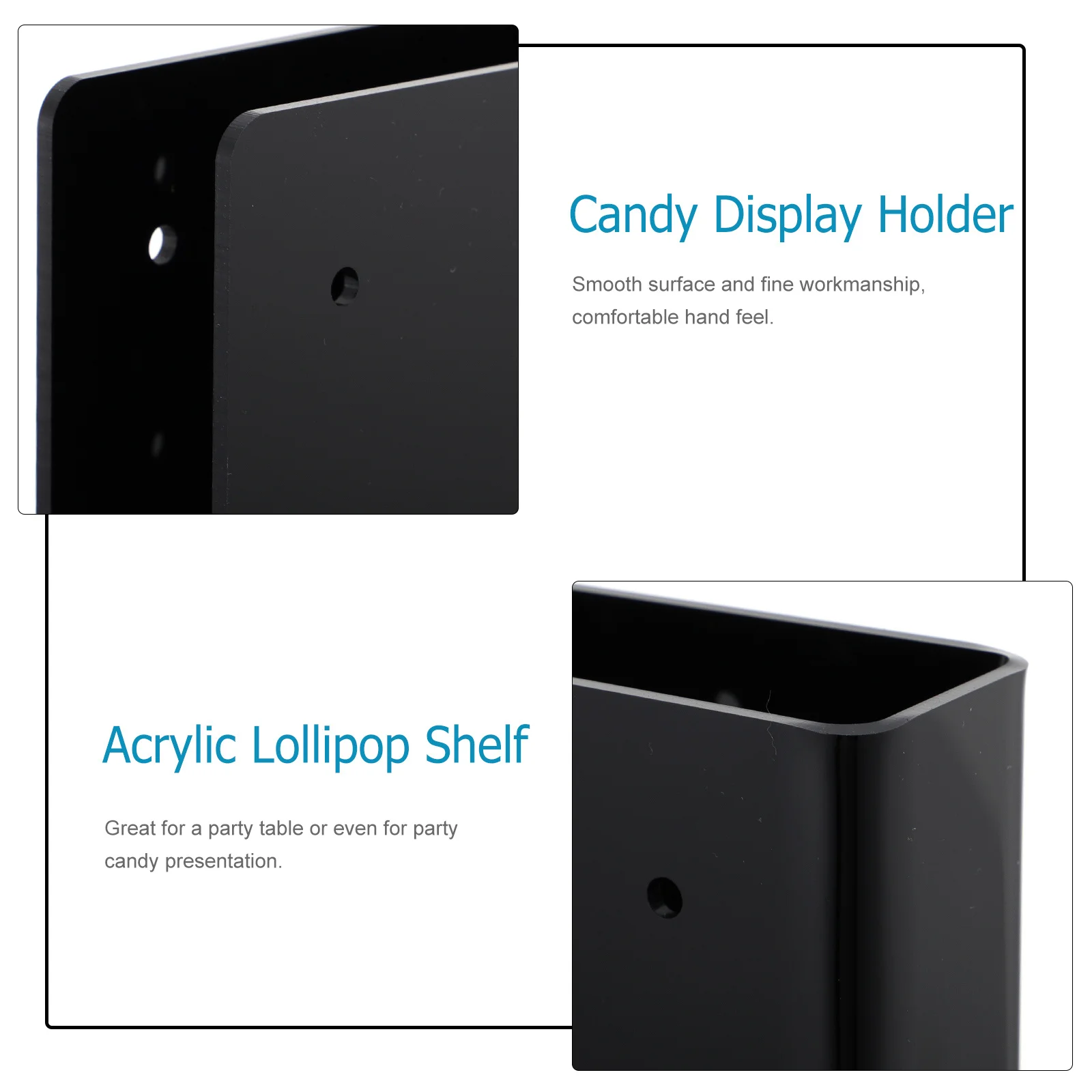 1 قطعة حامل عرض الحلوى الأسود الاكريليك مصاصة رف متعدد الفتحات حامل طاولة الحفلات عرض تخزين حامل مصاصة الرف #6